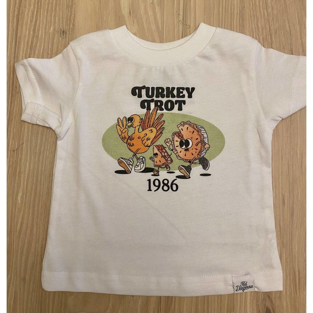 Kid Dangerous Los Angeles T-Shirt Turkey Trot Size 3-6 Mo Short Sleeve White NWT
